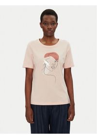 Fransa T-Shirt 20615408 Różowy Regular Fit. Kolor: różowy. Materiał: bawełna