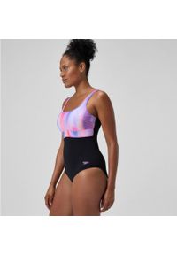Damski kostium kąpielowy 1-częściowy Speedo Eco New Contour Eclipse Pr. Kolor: fioletowy, czarny, wielokolorowy