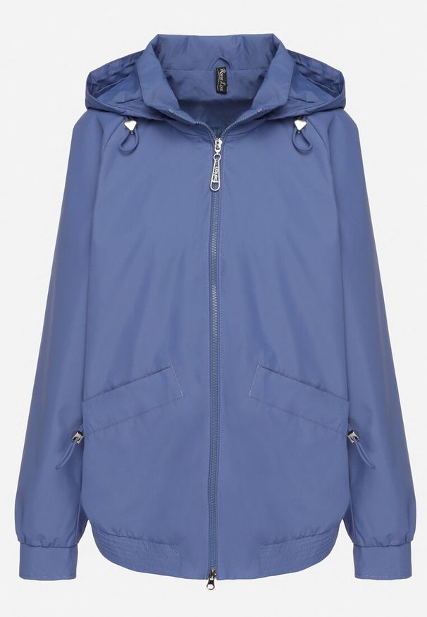 Born2be - Ciemnoniebieska Kurtka Parka o Pudełkowym Kroju ze Ściągaczem w Talii i Kapturem Sesoliena. Okazja: na co dzień, na spacer. Kolor: niebieski. Materiał: jeans. Długość rękawa: długi rękaw. Długość: długie. Styl: elegancki, casual