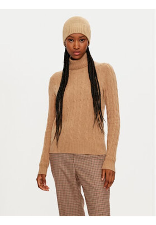 Lauren Ralph Lauren - LAUREN RALPH LAUREN Czapka 454960057005 Beżowy. Kolor: beżowy. Materiał: materiał, nylon