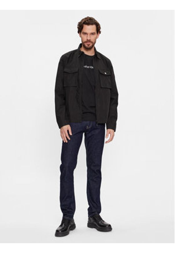 Calvin Klein Kurtka przejściowa Recycled Light Shirt Jacket K10K107136 Czarny Regular Fit. Kolor: czarny. Materiał: bawełna