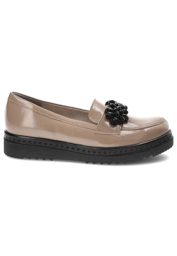 Beżowe Półbuty Armodo Skórzane Eleganckie Buty. Kolor: beżowy. Materiał: lakier, skóra. Szerokość cholewki: normalna. Sezon: jesień, wiosna. Styl: elegancki