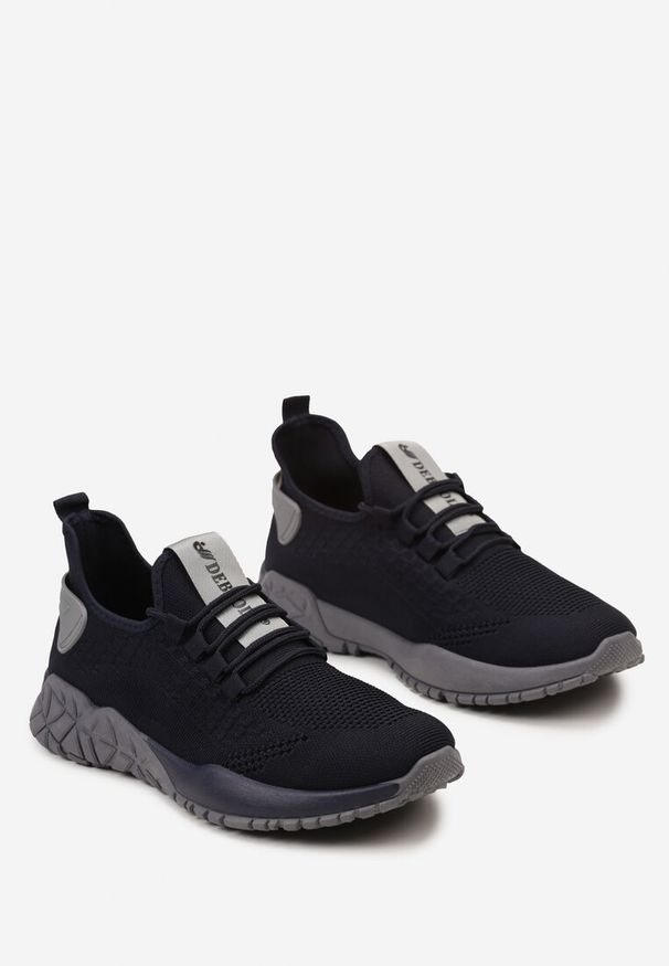 Born2be - Granatowo-Szare Siateczkowe Buty Sportowe Typu Slip On z Ozdobnym Sznurowaniem Incarda. Okazja: na co dzień. Zapięcie: bez zapięcia. Kolor: niebieski. Szerokość cholewki: normalna. Sezon: lato, wiosna. Sport: fitness