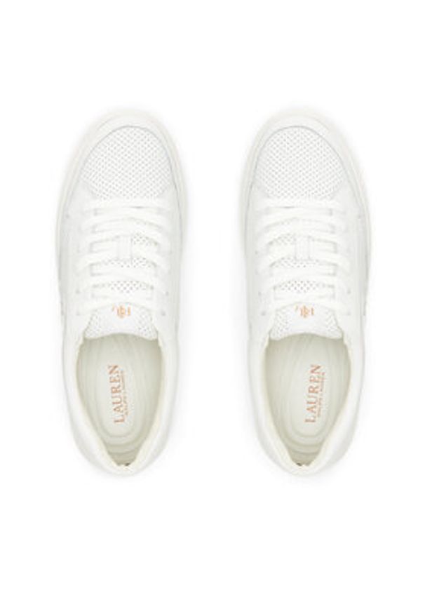 Lauren Ralph Lauren - LAUREN RALPH LAUREN Sneakersy Hailey Low-Top Lace-Up 802951391001 Biały. Kolor: biały. Materiał: skóra