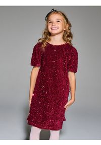 Sinsay - Sukienka z cekinami - bordowy. Kolor: czerwony #1