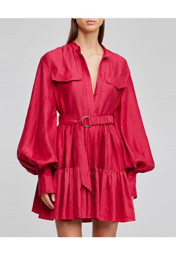 ACLER AUSTRALIA - Różowa sukienka Laror. Kolor: różowy, wielokolorowy, fioletowy. Materiał: materiał. Typ sukienki: rozkloszowane. Długość: mini
