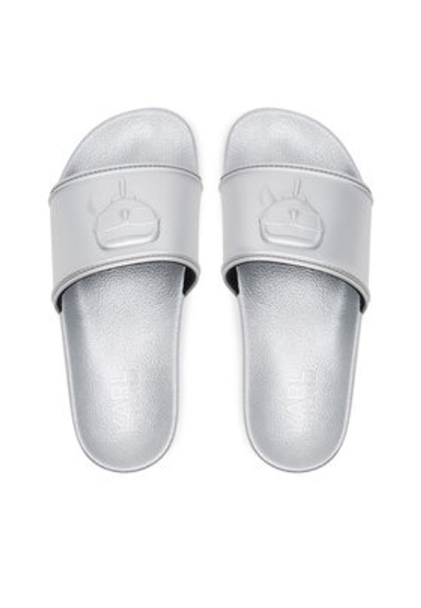 Karl Lagerfeld - KARL LAGERFELD Klapki Kondo 2.0 KL80919M Srebrny. Kolor: srebrny. Materiał: syntetyk