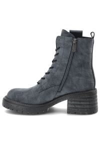 Granatowe Botki Artiker Modne Buty Damskie. Okazja: na co dzień. Kolor: niebieski. Szerokość cholewki: normalna. Obcas: na słupku. Styl: casual, klasyczny #4