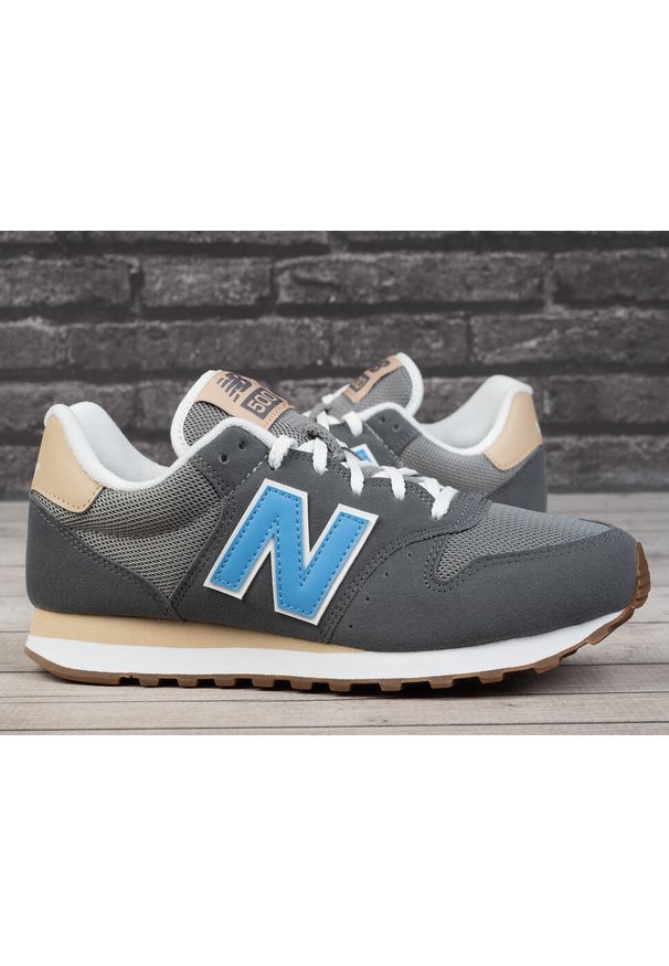 Buty sportowe sneakersy męskie New Balance 500. Kolor: szary, niebieski, wielokolorowy, biały. Sport: turystyka piesza