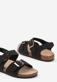 Born2be - Czarne Sandały z Korkową Podeszwą Zapinane na Sprzączki Gavilia. Zapięcie: sprzączka. Kolor: czarny. Sezon: lato. Styl: elegancki