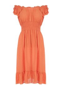 Born2be - Pomarańczowa Sukienka Chloromene. Kolor: pomarańczowy. Materiał: wiskoza, tkanina. Sezon: wiosna, lato. Długość: midi #5