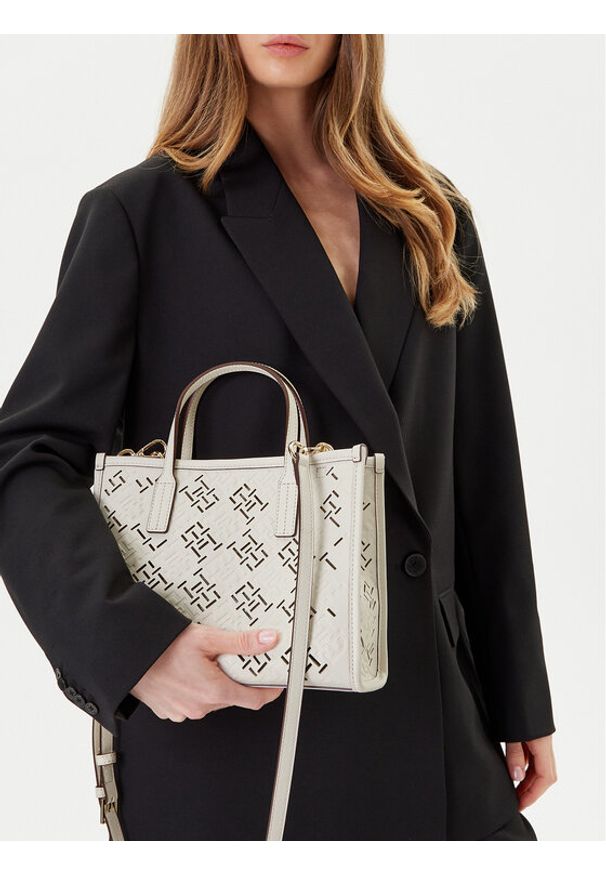 TOMMY HILFIGER - Tommy Hilfiger Torebka Th City Mini AW0AW17500 Écru. Materiał: skórzane
