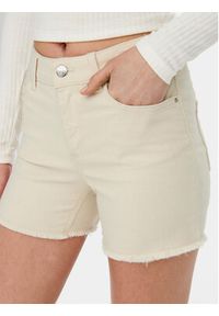 only - ONLY Szorty jeansowe 15196303 Écru Regular Fit. Materiał: bawełna #3