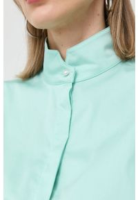 Notes du Nord koszula damska kolor turkusowy slim ze stójką. Typ kołnierza: kołnierzyk stójkowy. Kolor: turkusowy #4