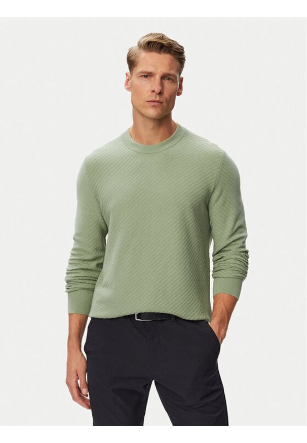 BOSS Sweter H-Lofranco 50565565 Khaki Regular Fit. Kolor: brązowy. Materiał: bawełna