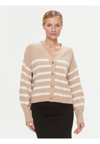 Guess Kardigan W4RR56 Z37L1 Beżowy Regular Fit. Kolor: beżowy. Materiał: bawełna, syntetyk