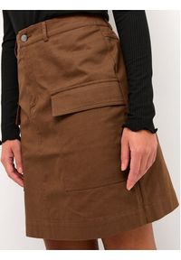 Kaffe Spódnica mini Carmen 10507675 Brązowy Regular Fit. Kolor: brązowy. Materiał: bawełna #4