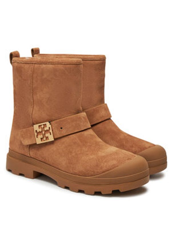 Tory Burch Botki 165418 Brązowy. Kolor: brązowy. Materiał: zamsz, skóra