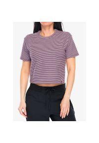 Koszulka bawełniana damska Black Diamond BD Stripe SS Tee. Kolor: fioletowy. Materiał: bawełna