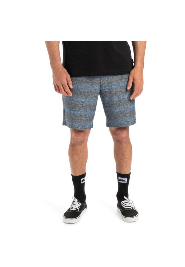 Quiksilver - Spodenki z elastyczną talią dla Mężczyzn GREAT OTWAY Czarny. Kolor: czarny. Materiał: poliester, bawełna. Długość: krótkie. Wzór: ze splotem. Sezon: lato