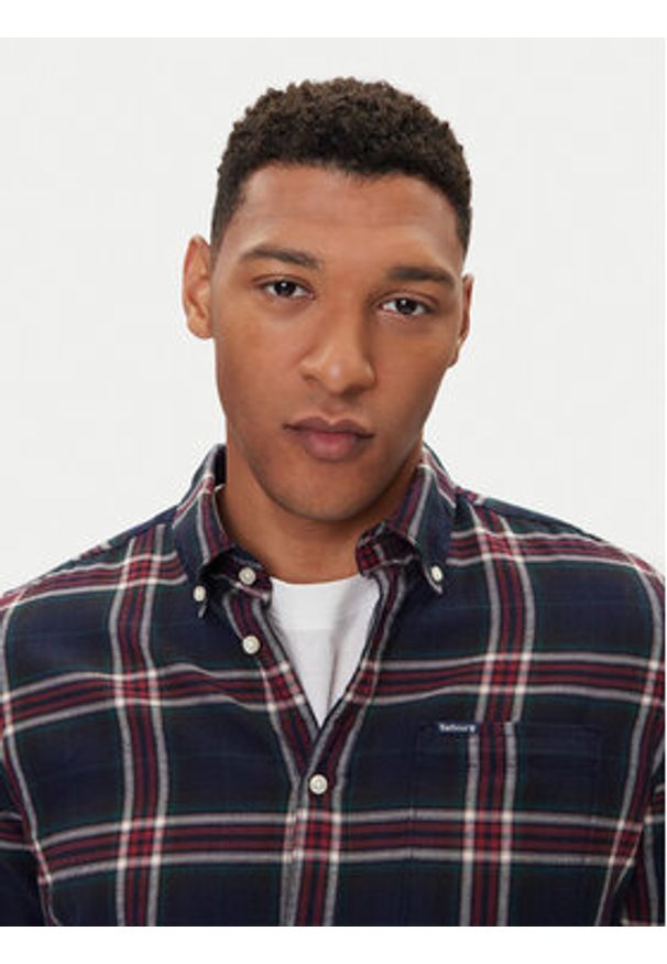 Barbour Koszula Crossfell MSH4995BL53 Granatowy Tailored Fit. Kolor: niebieski. Materiał: bawełna