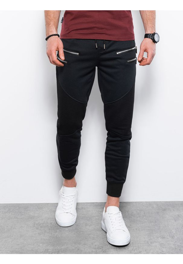 Czarne spodnie Ombre Clothing z aplikacjami