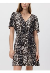 Reserved - Sukienka z wiskozy - brązowy. Kolor: brązowy. Materiał: wiskoza. Styl: klasyczny #1