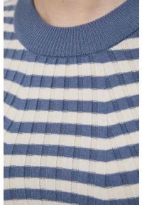 Vero Moda sweter damski lekki. Kolor: niebieski. Materiał: materiał, wiskoza, dzianina. Długość rękawa: długi rękaw. Długość: długie #3