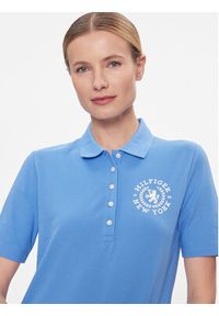 TOMMY HILFIGER - Tommy Hilfiger Polo Reg Crest Emb Polo Ss WW0WW41061 Niebieski Regular Fit. Typ kołnierza: polo. Kolor: niebieski. Materiał: bawełna #2