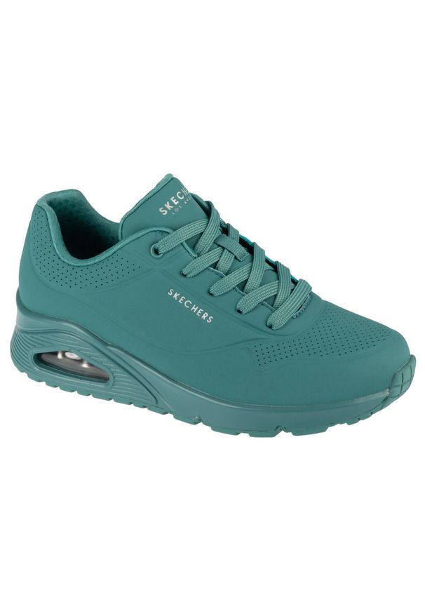 skechers - Buty do chodzenia damskie Skechers Teal Uno Stand On Air. Zapięcie: sznurówki. Kolor: niebieski, wielokolorowy. Materiał: materiał, syntetyk. Szerokość cholewki: normalna. Model: Skechers Sport. Sport: turystyka piesza