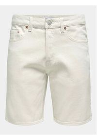 Only & Sons Szorty jeansowe Edge 22026558 Écru Regular Fit. Materiał: bawełna