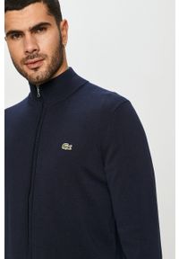 Lacoste - Kardigan AH1957. Okazja: na co dzień. Kolor: niebieski. Materiał: dzianina. Wzór: aplikacja. Styl: casual #2