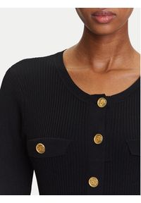 Karl Lagerfeld - KARL LAGERFELD Sukienka dzianinowa A3W13038 Czarny Slim Fit. Typ kołnierza: dekolt w karo. Kolor: czarny. Materiał: syntetyk #3