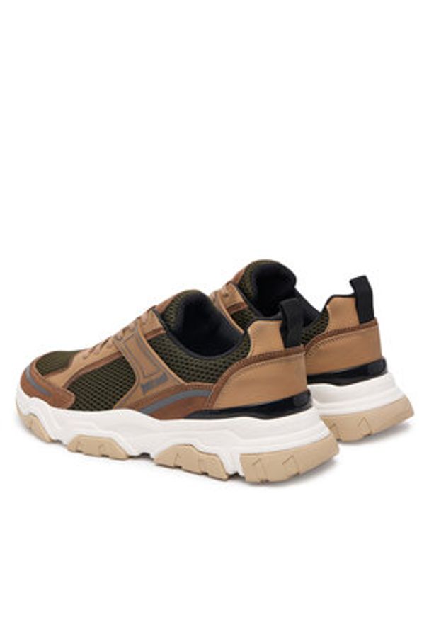 Just Cavalli Sneakersy 80QA3SH5 ZSE66 Brązowy. Kolor: brązowy. Materiał: materiał