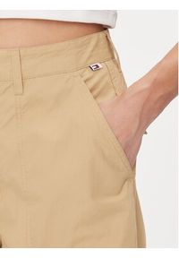 Tommy Jeans Spodnie materiałowe Claire DW0DW17314 Beżowy Wide Leg. Kolor: beżowy. Materiał: bawełna
