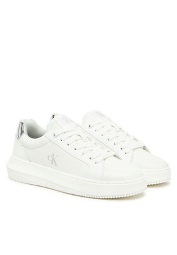 Calvin Klein Jeans Sneakersy Chunky Cupsole Low Mg YW0YW01769 Biały. Kolor: biały. Materiał: skóra