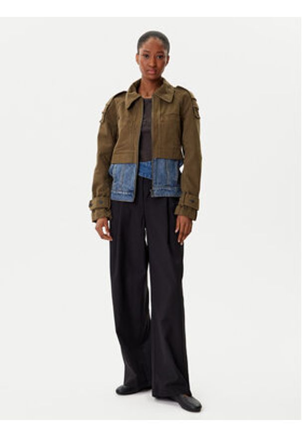 Desigual Kurtka jeansowa Tropez 25WWEW54 Zielony Regular Fit. Kolor: zielony. Materiał: bawełna