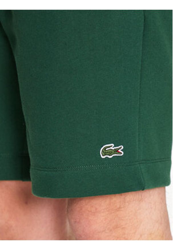 Lacoste Szorty sportowe GH9627 Zielony Regular Fit. Kolor: zielony. Materiał: bawełna. Styl: sportowy