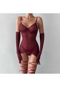 Intica - Komplet koronkowej bielizny na romantyczne wieczory Yvelise. Kolor: czerwony. Materiał: koronka #2