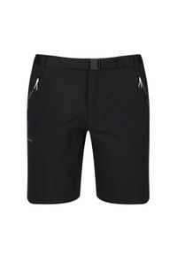 Regatta - Szorty trekkingowe męskie Xert Stretch III. Kolor: czarny, wielokolorowy. Sport: turystyka piesza