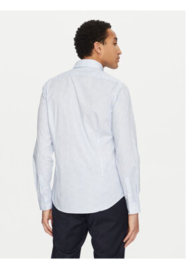 Calvin Klein Koszula K10K114314 Błękitny Slim Fit. Kolor: niebieski. Materiał: bawełna