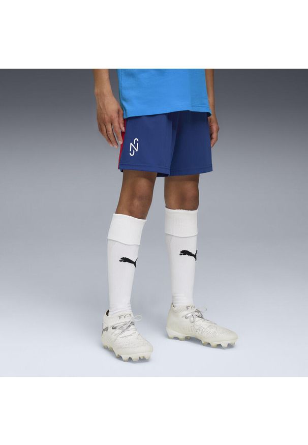 Puma - Młodzieżowe treningowe szorty piłkarskie Neymar Jr Playmaker PUMA. Kolor: niebieski, wielokolorowy, biały. Sport: piłka nożna