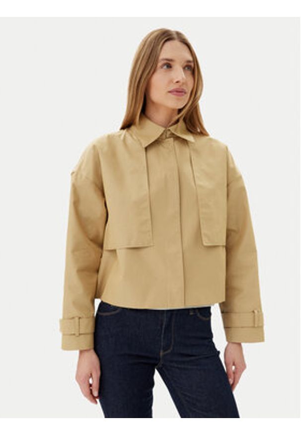 Calvin Klein Kurtka przejściowa K20K208379 Beżowy Relaxed Fit. Kolor: beżowy. Materiał: syntetyk