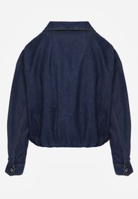 Born2be - Ciemnoniebieska Jeansowa Kurtka Przejściowa z Bawełny o Kroju Bombki z Kołnierzykiem Jotima. Okazja: na co dzień, na randkę. Kolor: niebieski. Materiał: bawełna, jeans. Styl: casual, elegancki #5