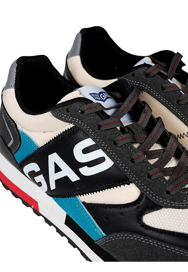 Gas Sneakersy "Yohn MIX2" | GAM223916 | Yohn MIX2 | Mężczyzna | Szary. Kolor: szary. Materiał: skóra ekologiczna, tkanina. Wzór: aplikacja