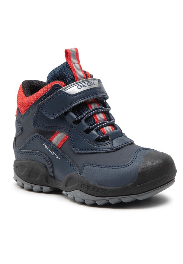 Śniegowce Geox - J N.Savage B.B Abx B J261WB 0CEBU C0735 S Navy/Red. Kolor: niebieski. Materiał: skóra, materiał. Szerokość cholewki: normalna