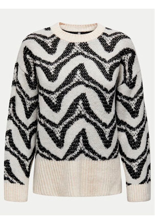 only - ONLY Sweter Jane 15332157 Beżowy Regular Fit. Kolor: beżowy. Materiał: syntetyk