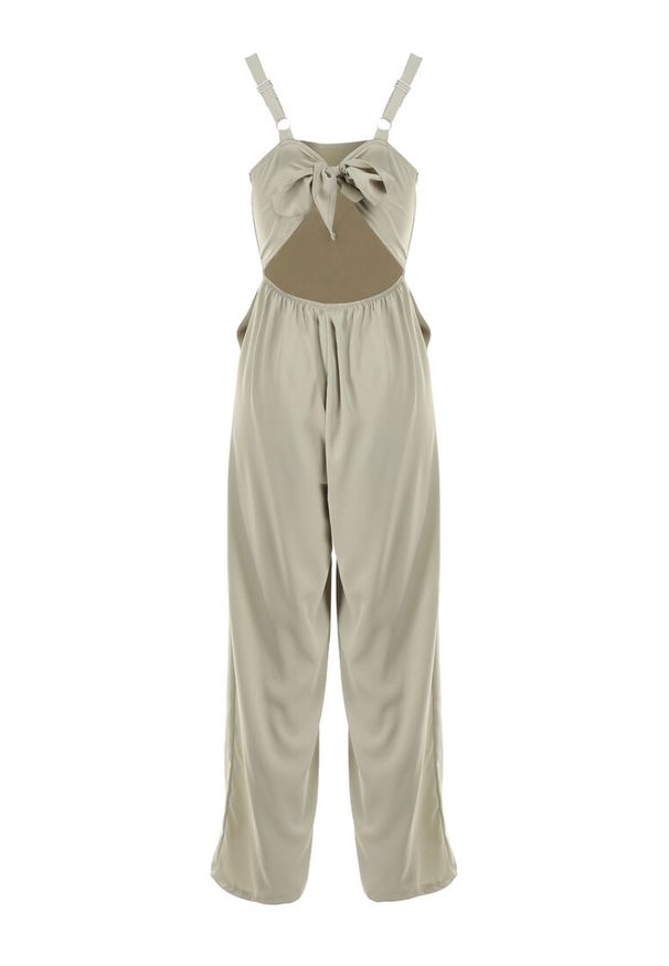 Born2be - Jasnozielony Kombinezon Damyle. Kolor: zielony. Materiał: tkanina. Długość rękawa: na ramiączkach. Długość: długie. Wzór: jednolity, gładki