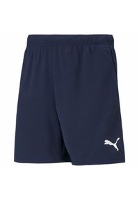 Spodenki dziecięce Puma teamRISE. Kolor: niebieski. Materiał: poliester. Styl: sportowy #1