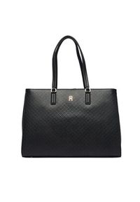 TOMMY HILFIGER - Tommy Hilfiger Torebka Th Daily Tote Mono AW0AW18417 Czarny. Kolor: czarny. Materiał: skórzane #3